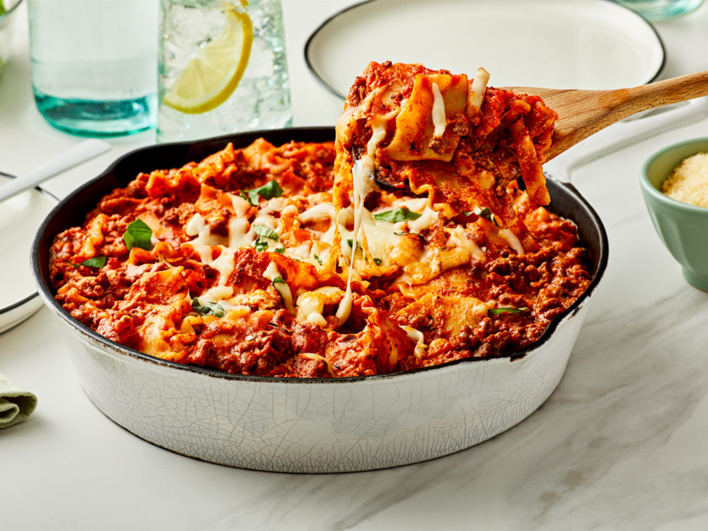 Smaller image of prepared Easy Skillet Lasagna recipe