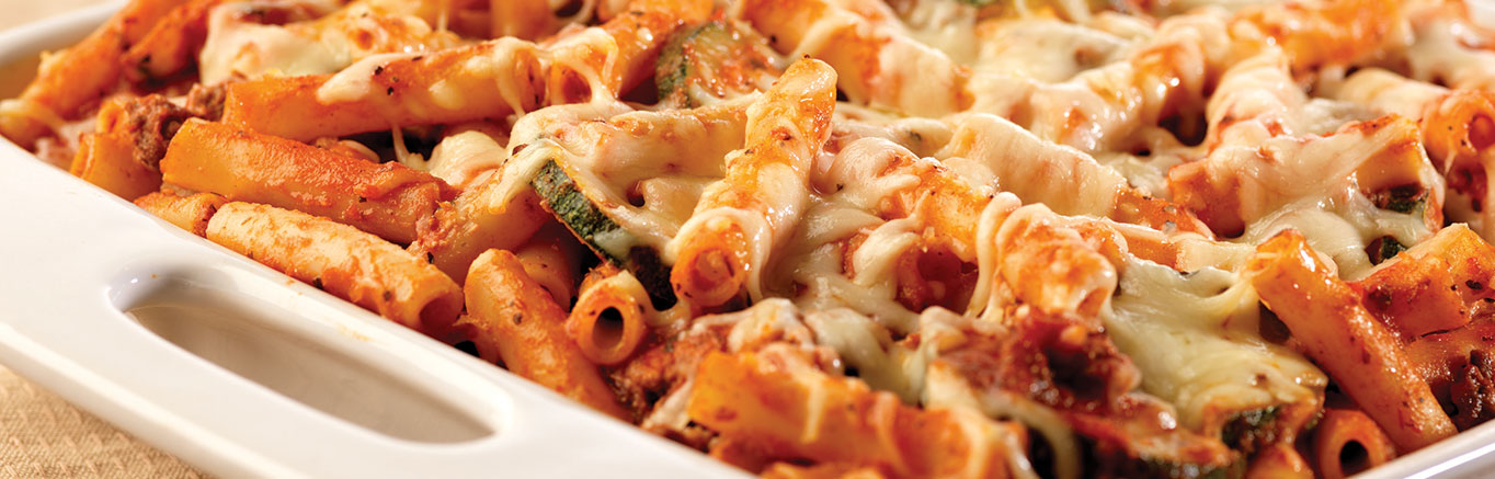 Image of prepared 3-Cheese Mostaccioli Bolognese