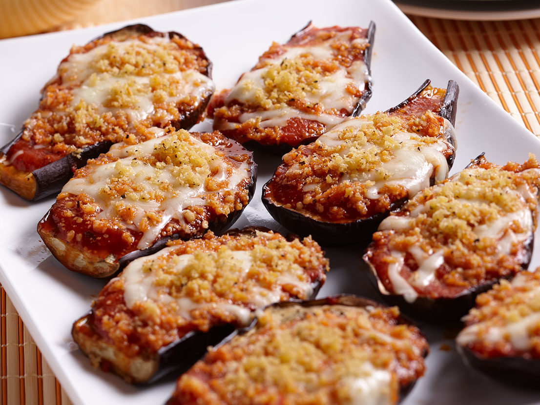 Image of prepared Baked Italian Eggplant Parmesan made with Prego® sauce