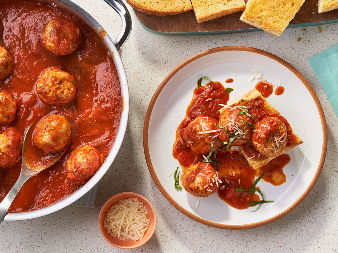 Image of prepared Low FODMAP Chicken Parm Meatballs recipe
