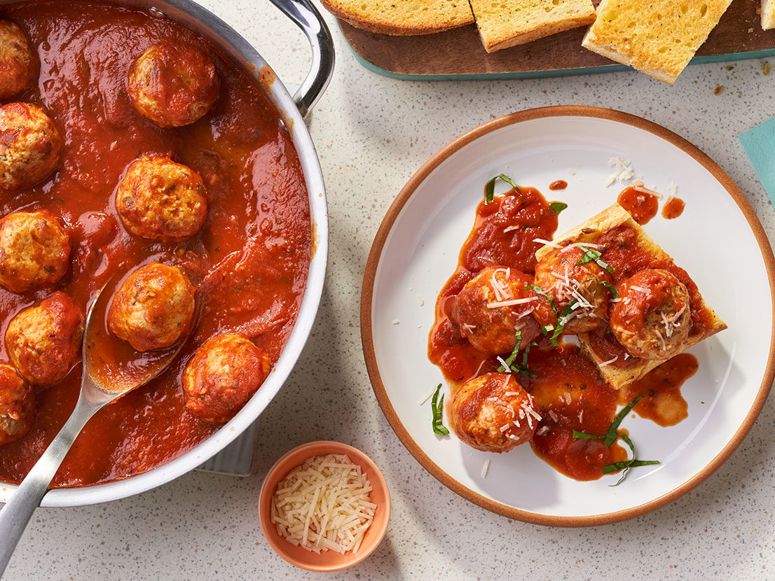 Image of prepared Chicken Parmesan Meatballs