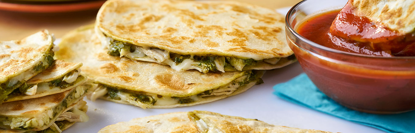 Image of prepared Chicken Pesto Quesadillas