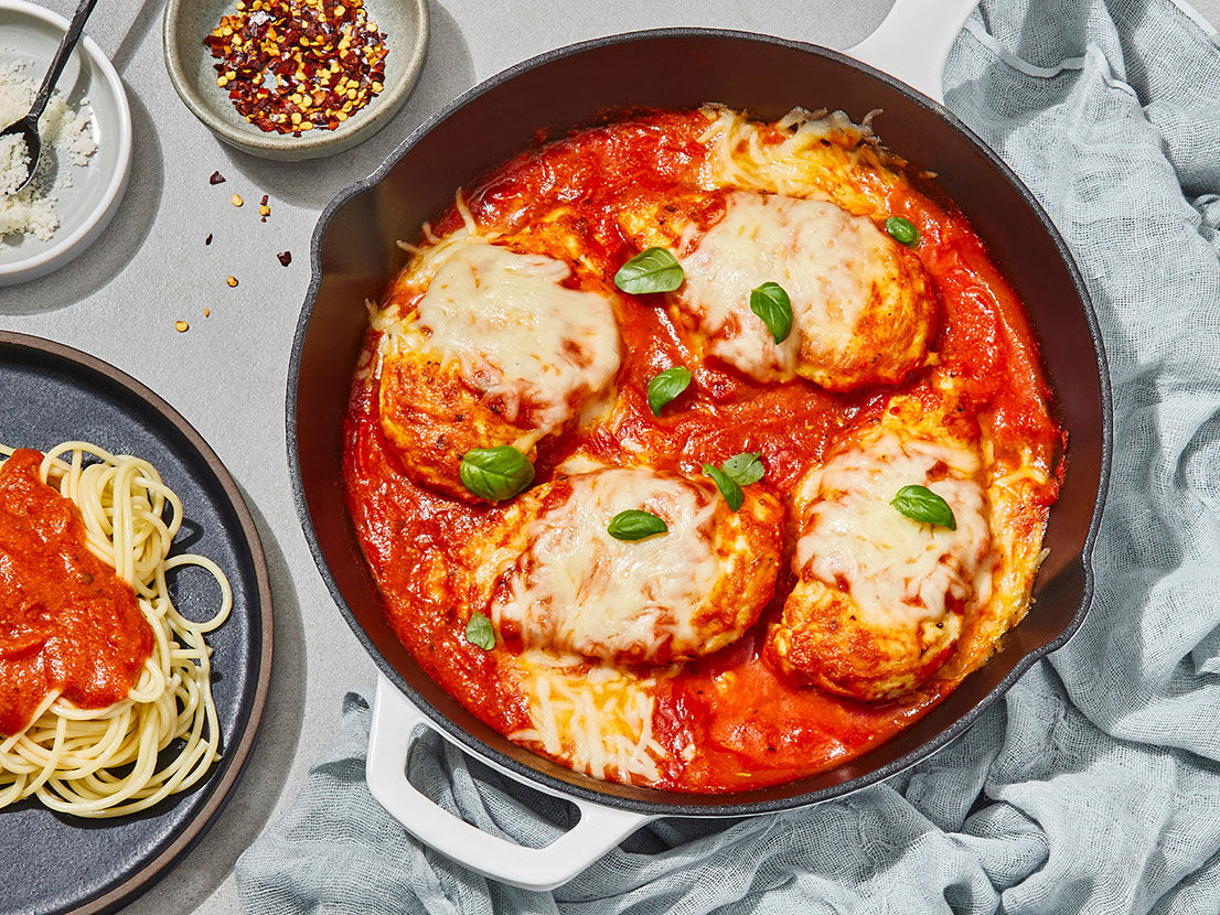 Image of prepared 3 Step Easy Skillet Chicken Parmesan