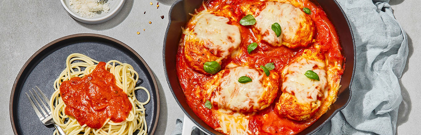 3 Step Easy Skillet Chicken Parmesan