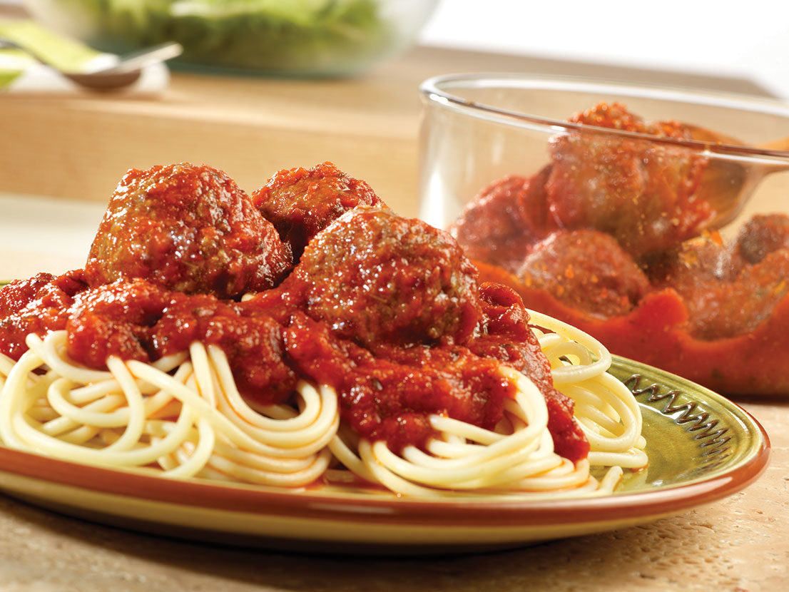 Image of Easy Spaghetti & Homemade Meatballs made with Prego® Traditional Italian sauce