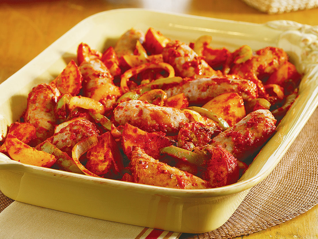 Image of prepared Hearty Sausage, Peppers & Potatoes recipe
