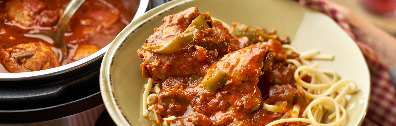 Image of prepared Instant Pot® Chicken Cacciatore recipe