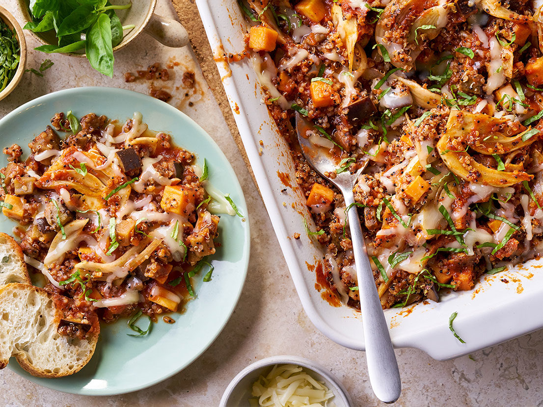 Image of prepared Low FODMAP Italian Quinoa Bake recipe