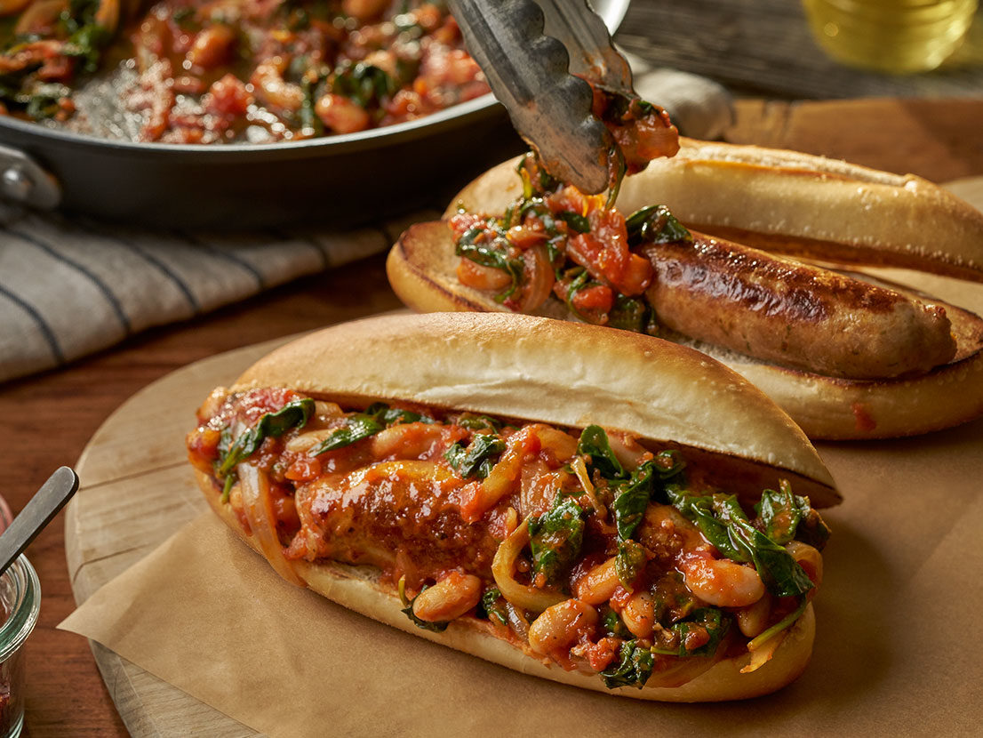 Image of prepared Italian Chicken Sausage & White Bean Sandwiches recipe