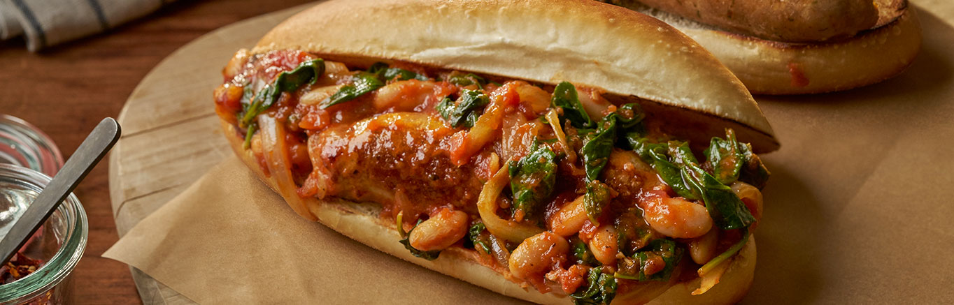 Image of prepared Italian Chicken Sausage & White Bean Sandwiches recipe