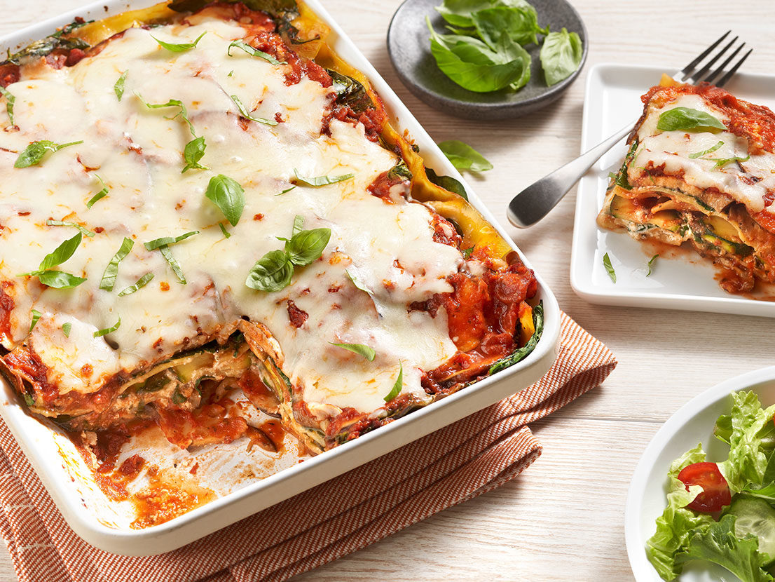Image of prepared Low FODMAP Zucchini & Eggplant Layered Lasagna recipe
