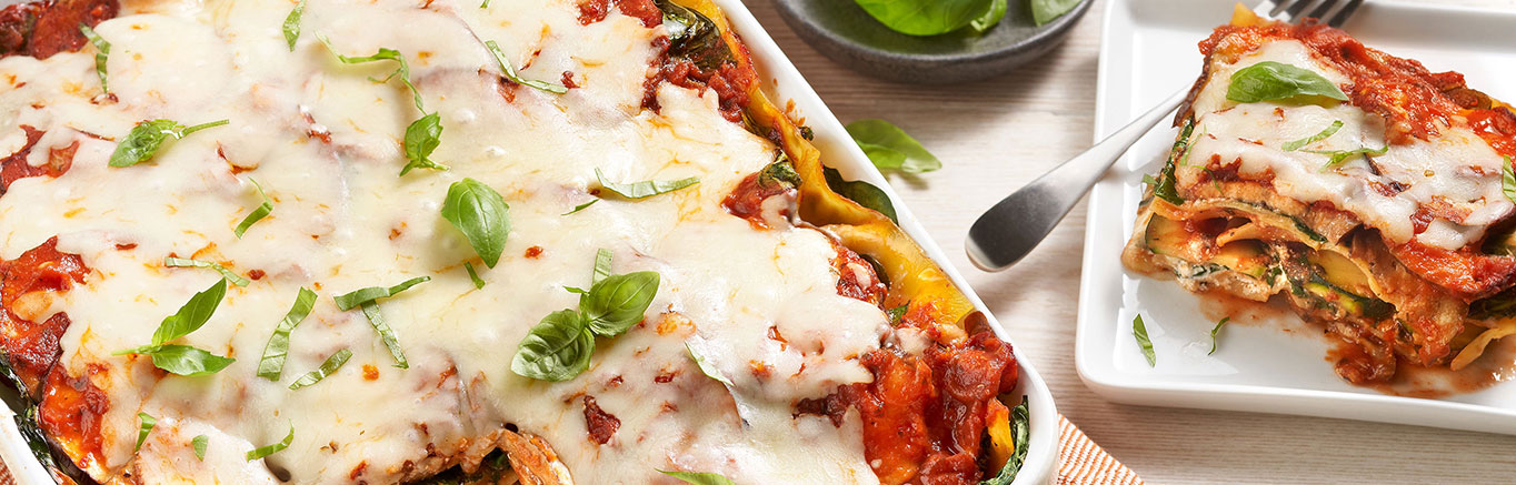Image of prepared Low FODMAP Zucchini & Eggplant Layered Lasagna