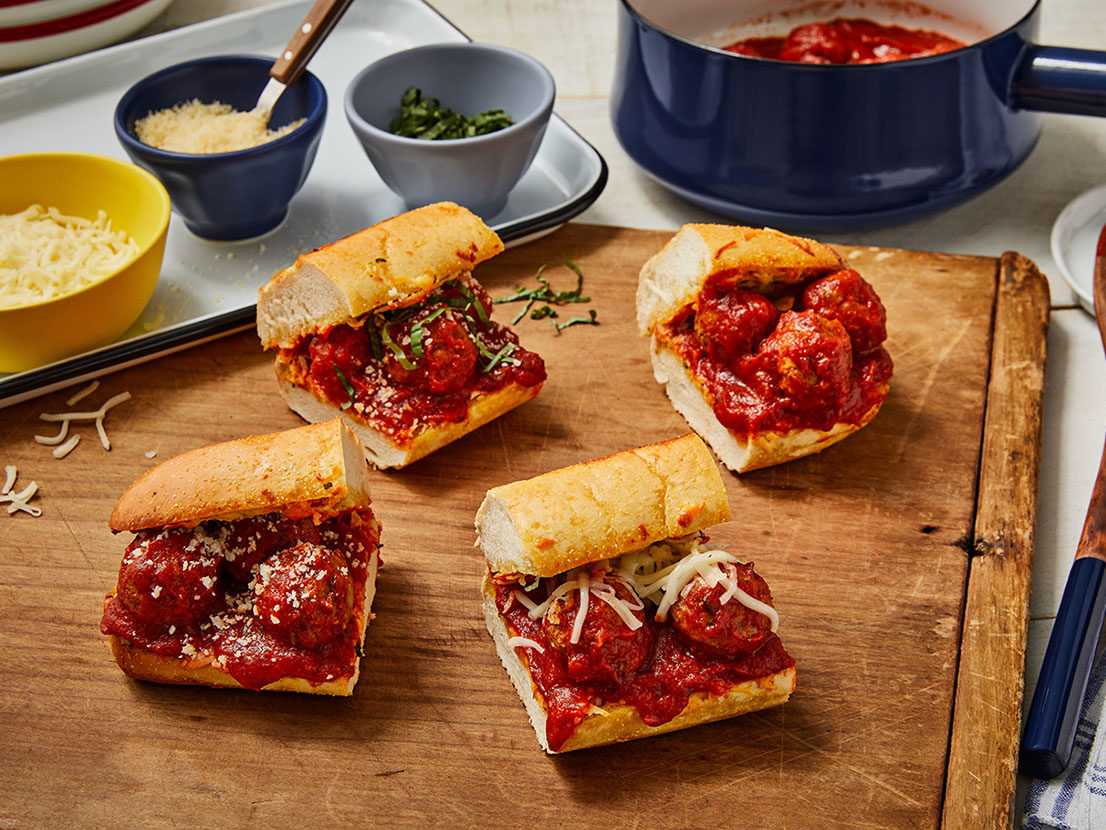 Image of prepared Mozzarella Meatball Sandwiches