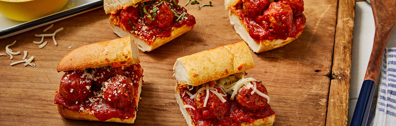 Image of prepared Mozzarella Meatball Sandwiches