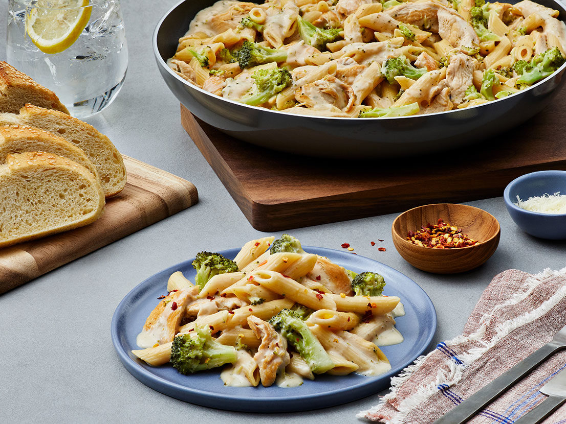 Image of prepared One Pot Creamy Chicken Alfredo with Broccoli