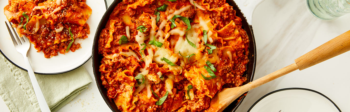 Image of prepared One Pot Skillet Lasagna