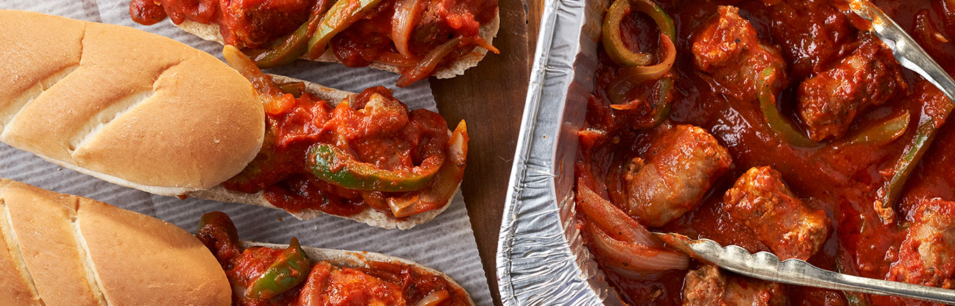 Image of prepared Sausage & Peppers for a Dozen