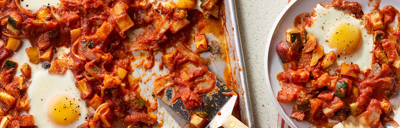 Image of prepared Sheet Pan Shakshuka