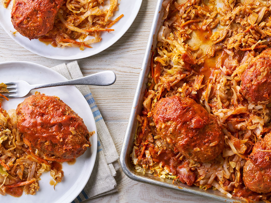 Image of prepared Sheet Pan Unstuffed Cabbage